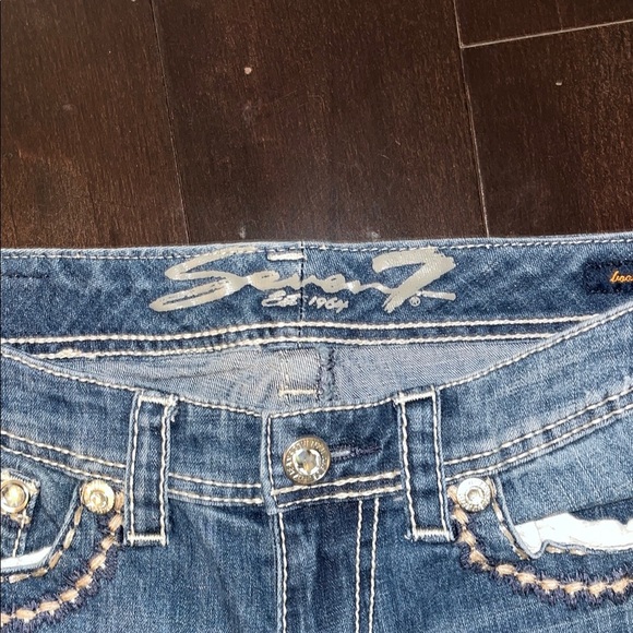 Seven Jeans Bootcut 8 Women's Blue Jeans.  32.5" Inseam10" Rise17.5" Leg Opening - Picture 3 of 9